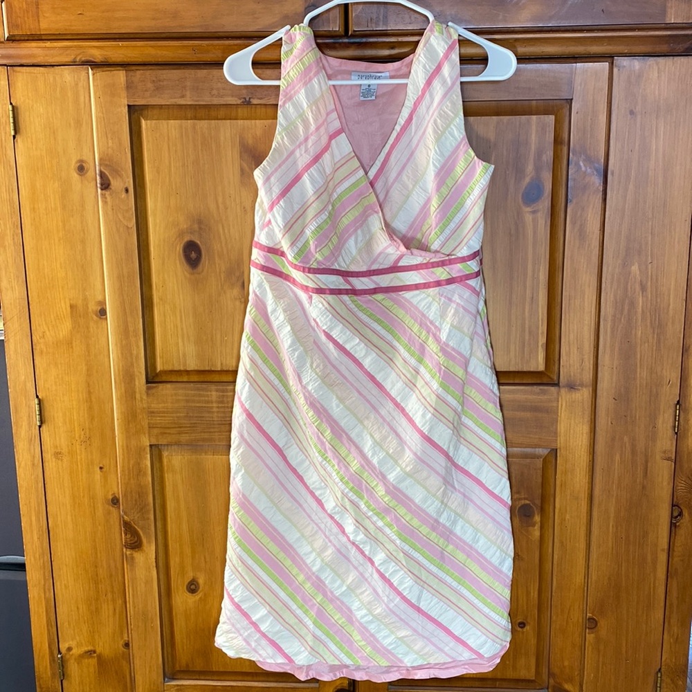 Pink Striped Spring Summer Dress
